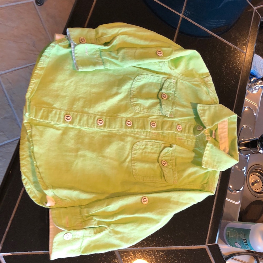 Lime green button down 4T shirt From Gap